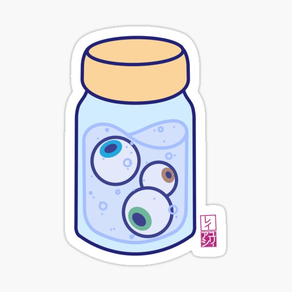Kawaii Jar of Eyeballs Sticker
