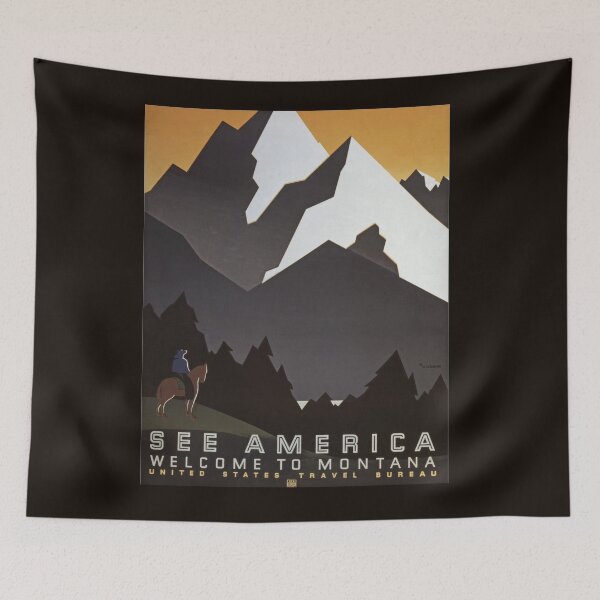 Item preview, Vintage Montana Travel Poster designed and sold by norah1579.