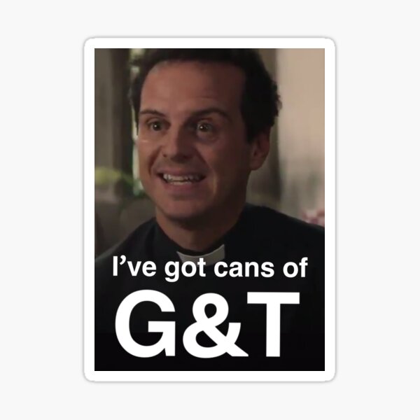 Vista previa del artículo con la obra «Fleabag Sexy Priest - ¡Tengo latas de gin tonic!», diseñado y vendido por Princifer.