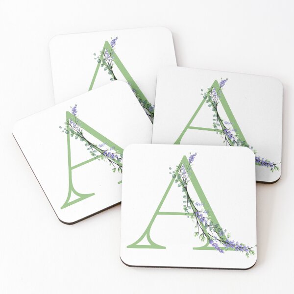 Item preview,  The letter “A” | romantic Eucalyptus and Lavender floral illustration | floral Monograms designed and sold by hollycooper.