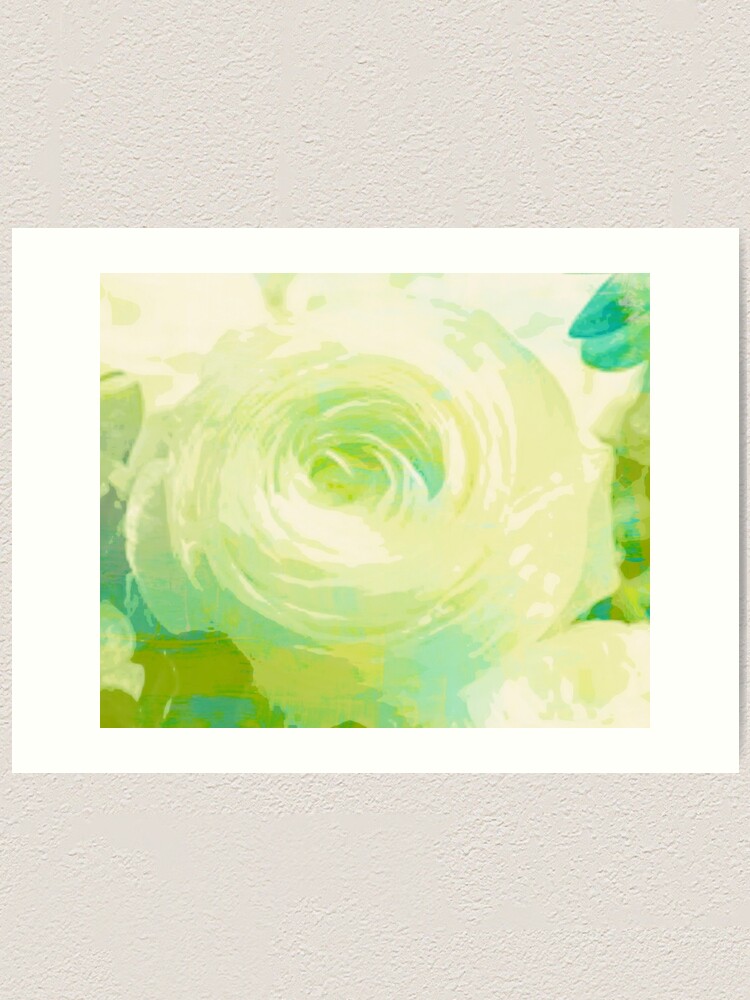 Thumbnail 2 of 3, Art Print, White Rose - Digital Art designed and sold by avalonmedia.