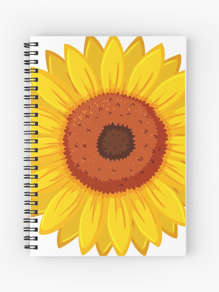 Cuaderno de espiral «Girasol Ilustración Dibujos Animados Flor  Impresionante» de vanessavolk | Redbubble