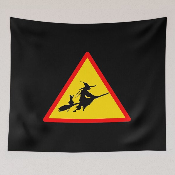 Item preview, Witch on Broom Warning Sign designed and sold by Engrishman.
