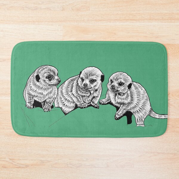 Item preview, Baby meercats - ink illustration - green designed and sold by LorenDowding.