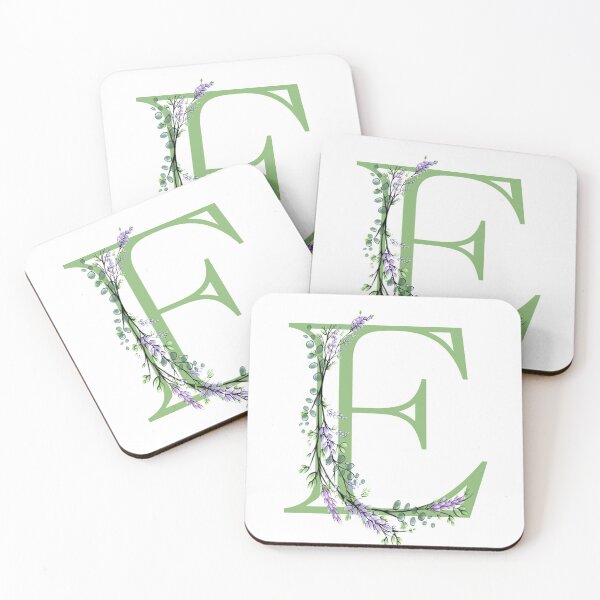 Item preview,  The letter “E” | romantic Eucalyptus and Lavender floral illustration | floral Monograms designed and sold by hollycooper.