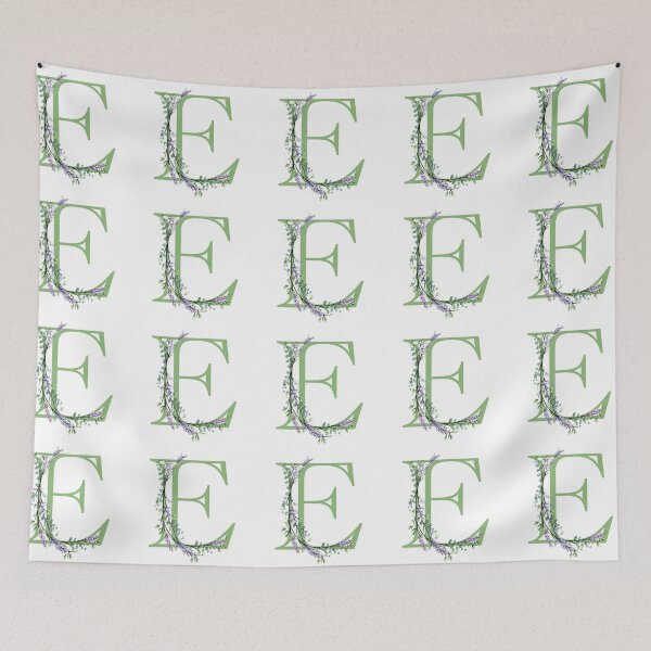 Item preview,  The letter “E” | romantic Eucalyptus and Lavender floral illustration | floral Monograms designed and sold by hollycooper.