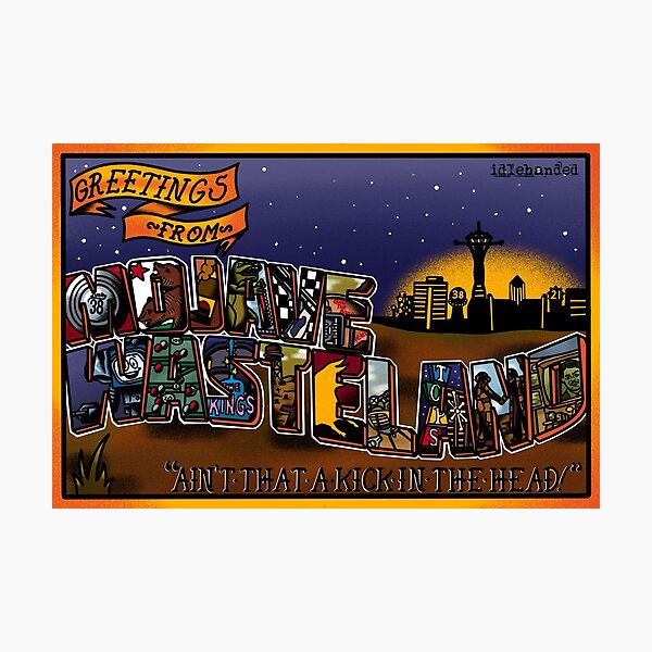 Vista previa del artículo con la obra «Saludos desde ... Páramo de Mojave», diseñado y vendido por Ollie Idlehanded.