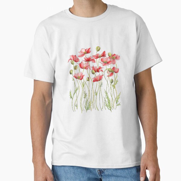 Vista previa del artículo con la obra «Amapolas rojas, ilustración», diseñado y vendido por JRoseDesign.
