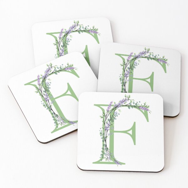 Item preview,  The letter “F” | romantic Eucalyptus and Lavender floral illustration | floral Monograms designed and sold by hollycooper.