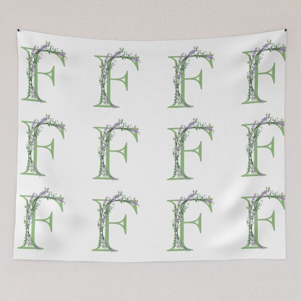 Item preview,  The letter “F” | romantic Eucalyptus and Lavender floral illustration | floral Monograms designed and sold by hollycooper.