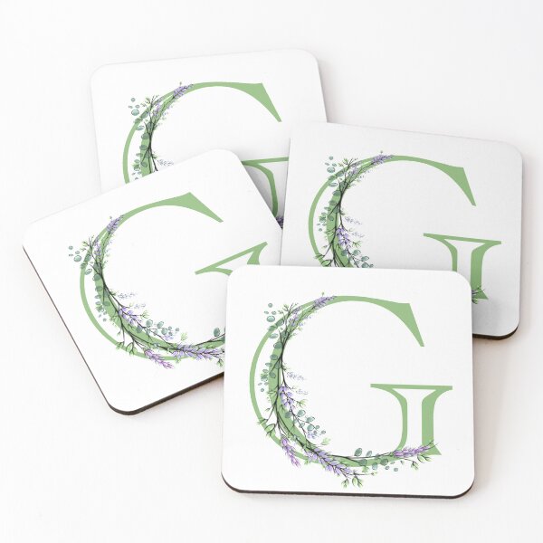 Item preview,  The letter “G” | romantic Eucalyptus and Lavender floral illustration | floral Monograms designed and sold by hollycooper.