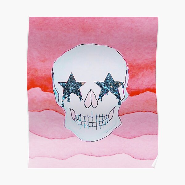Skull Posters Redbubble - pink batman logo wallpaper wallpapers van halen pi roblox