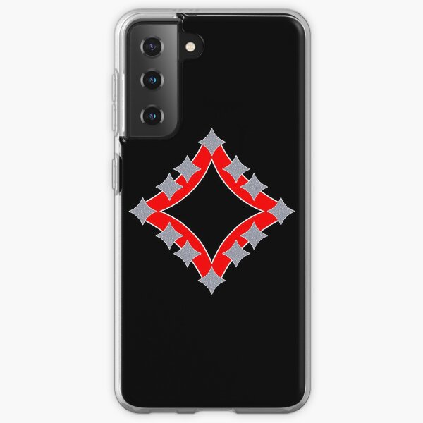 Dancing Silver 4-Point Stars Red Black Face Samsung Galaxy Soft Case