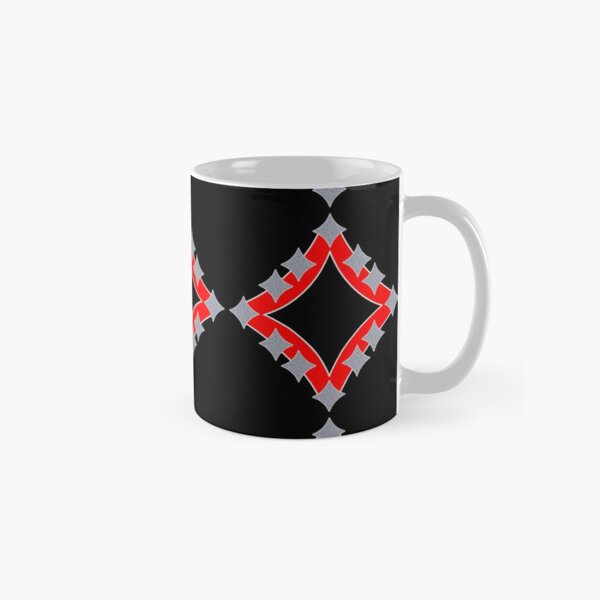 Dancing Silver 4-Point Stars Red Black Face Classic Mug