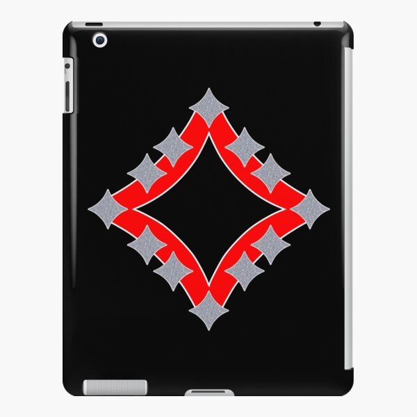 Dancing Silver 4-Point Stars Red Black Face iPad Snap Case