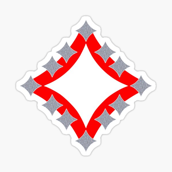 Dancing Silver 4-Point Stars Red Black Face Sticker