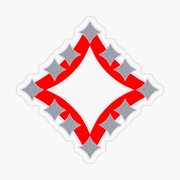 Dancing Silver 4-Point Stars Red Black Face Transparent Sticker