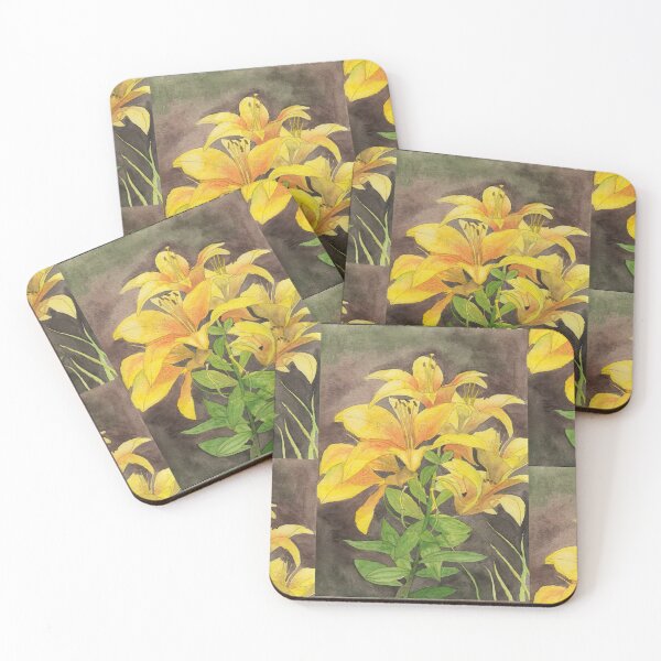 Item preview, Yellow lilies watercolour painting designed and sold by esvb.