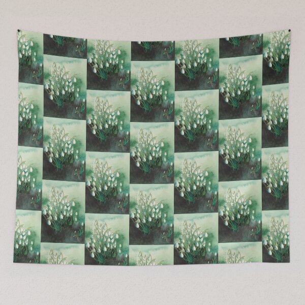 Item preview, white snowdrops original watercolour painting designed and sold by esvb.
