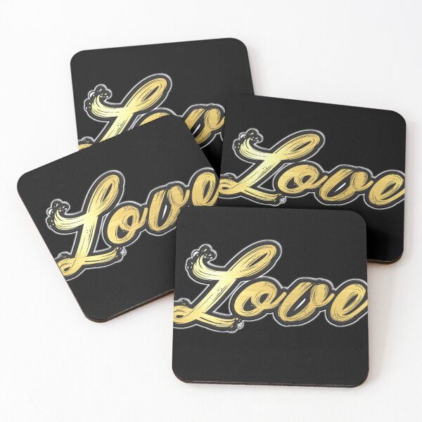 Item preview, Shiny black and gold LOVE word design ver.2 designed and sold by smARTwork.