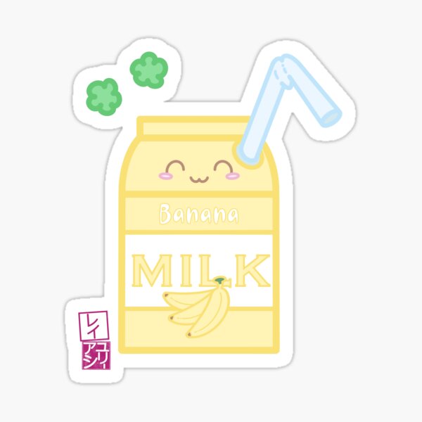 Kawaii Banana Milk Sticker