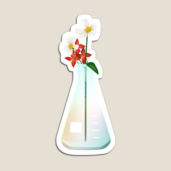 Lab Glassware Florals 2 Magnet
