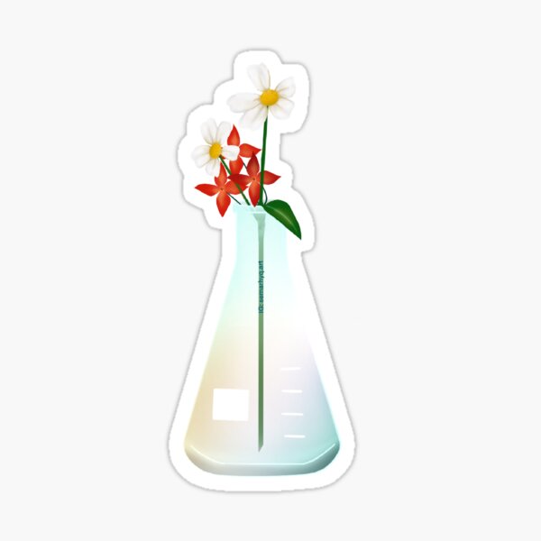 Lab Glassware Florals 2 Sticker
