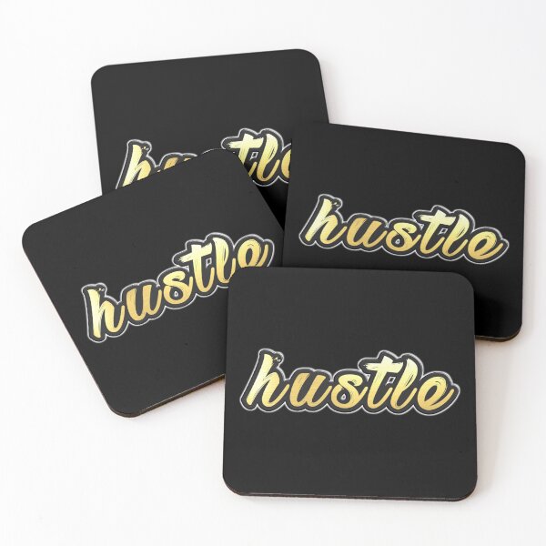 Item preview, Shiny black and gold HUSTLE word design ver.2 designed and sold by smARTwork.