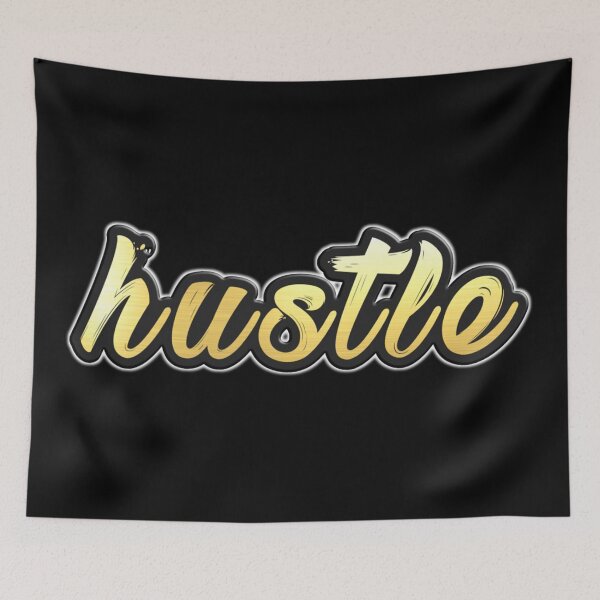 Item preview, Shiny black and gold HUSTLE word design ver.2 designed and sold by smARTwork.