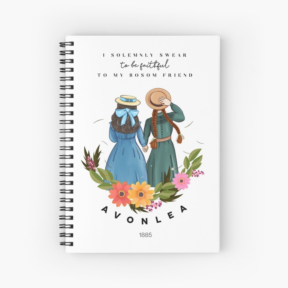 Anne with an E and Diana from Avonlea Green Gables - Best Friends Spiral Notebook