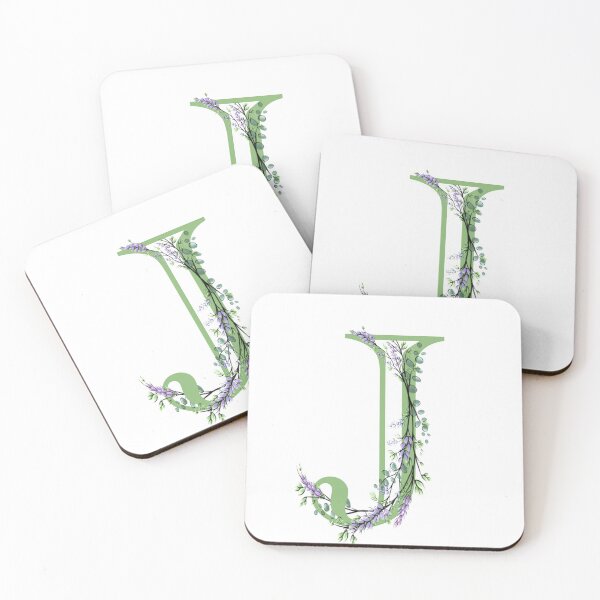 Item preview,  The letter “J” | romantic Eucalyptus and Lavender floral illustration | floral Monograms designed and sold by hollycooper.
