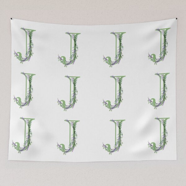 Item preview,  The letter “J” | romantic Eucalyptus and Lavender floral illustration | floral Monograms designed and sold by hollycooper.