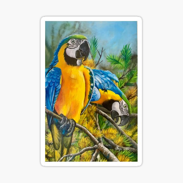 Blue and Gold Macaws #1 Sticker