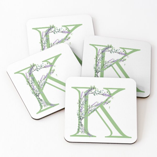 Item preview,  The letter “K” | romantic Eucalyptus and Lavender floral illustration | floral Monograms designed and sold by hollycooper.
