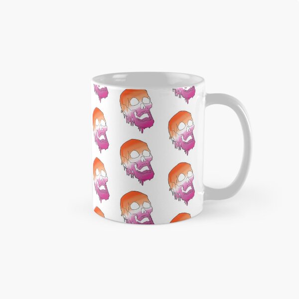 Item preview, LGBT Pride Melting Skull - Lesbian Flag designed and sold by spitscribble.