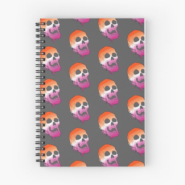 Item preview, LGBT Pride Melting Skull - Lesbian Flag designed and sold by spitscribble.
