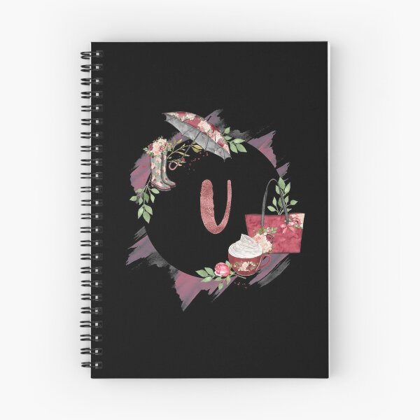 Item preview, Pretty in Pink Monogram U - Alphabet Letter U - Black Background designed and sold by MysticMagpie.