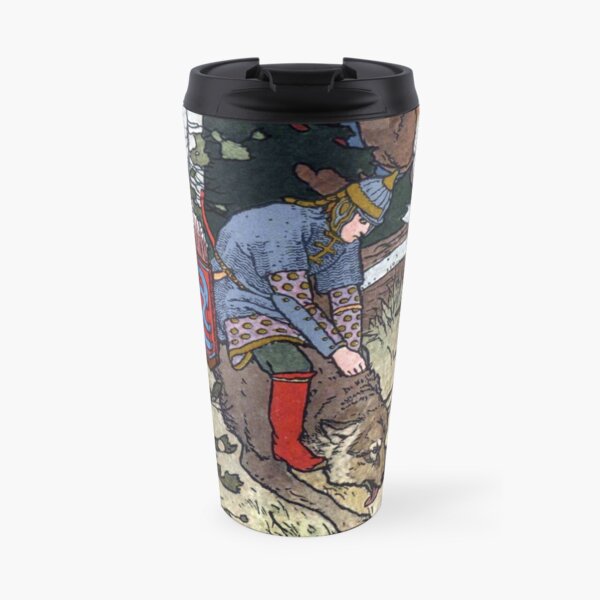 Ivan and the Wolf - Ivan Bilibin Travel Mug