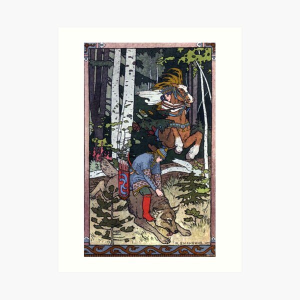 Ivan and the Wolf - Ivan Bilibin Art Print