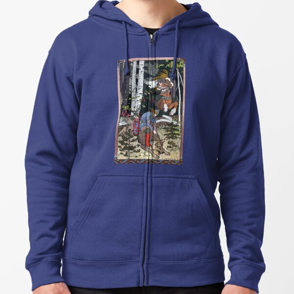 Ivan and the Wolf - Ivan Bilibin Zipped Hoodie