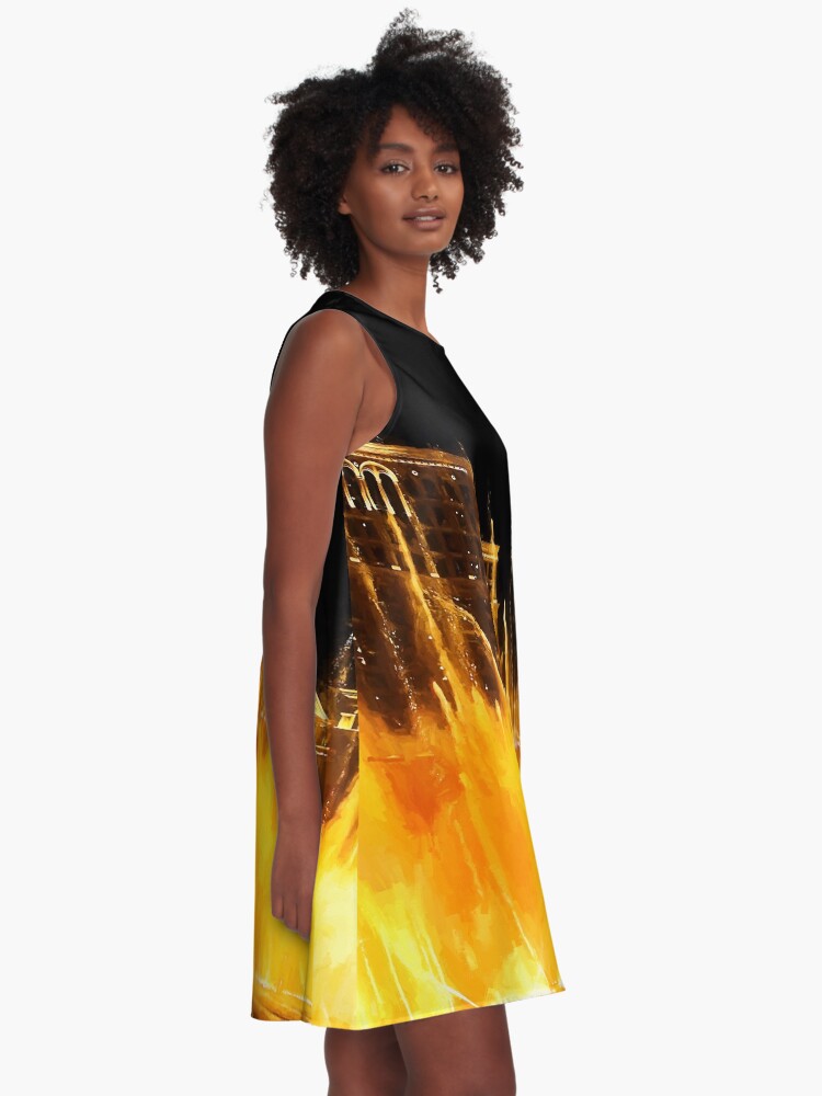 Alternate view of The Dancing Fountains at Bellagio Las Vegas A-Line Dress