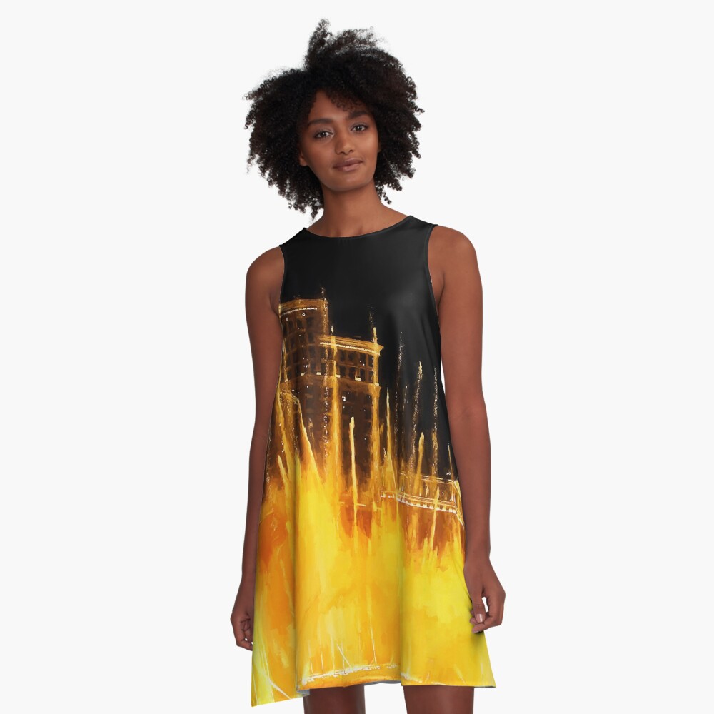 The Dancing Fountains at Bellagio Las Vegas A-Line Dress
