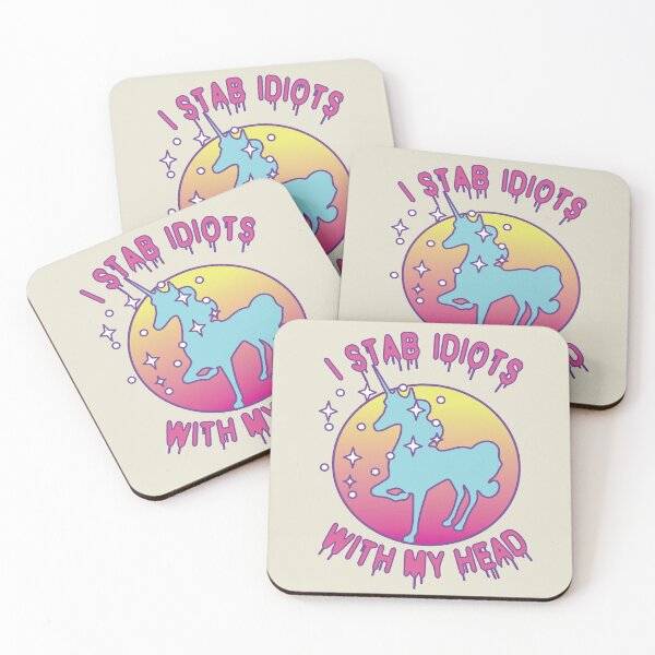 Item preview, Unicorn Sunset I Stab Idiots With My Head designed and sold by NeonSpaceJunk.