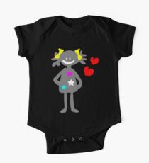 cute smiley girl vector art One Piece - Short Sleeve