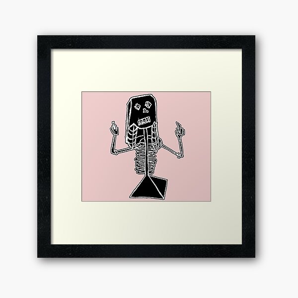 Pyramid Bones - Black and Pink Design Framed Art Print
