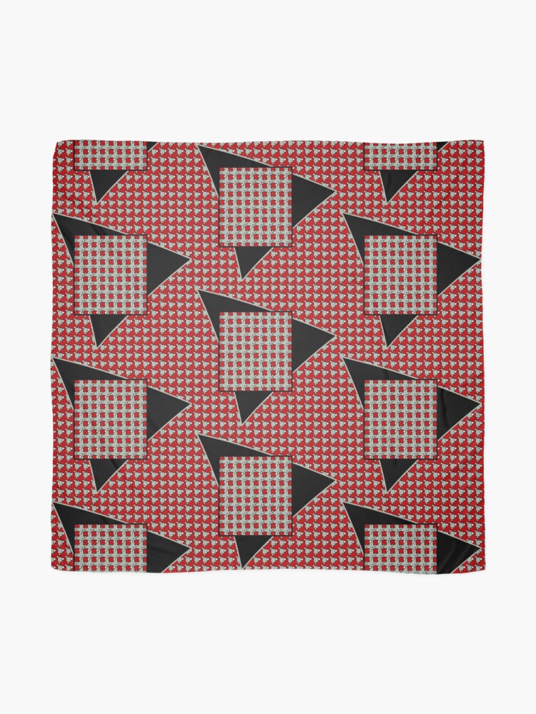 Alternate view of Modern houndstooth - red, black and sage Scarf