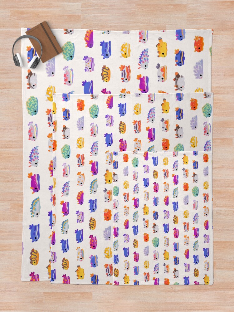Alternate view of Sea Slug Day - bright Throw Blanket