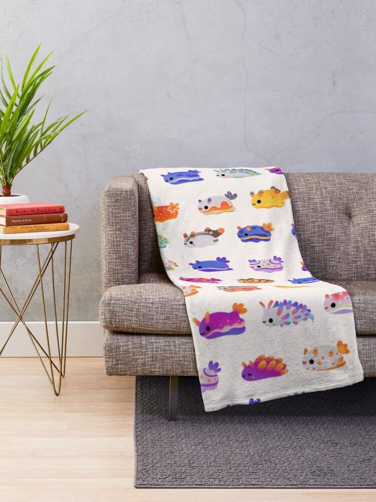 Alternate view of Sea Slug Day - bright Throw Blanket