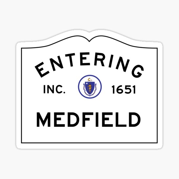 Item preview,  Entering Medfield Massachusetts - Commonwealth of Massachusetts Road Sign  designed and sold by NewNomads.