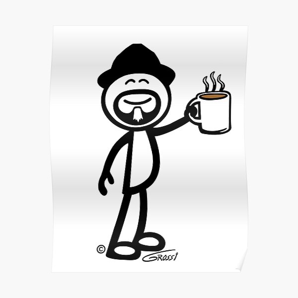 "GG Coffee Guy Stick Figure" Poster for Sale by GDGCreations Redbubble